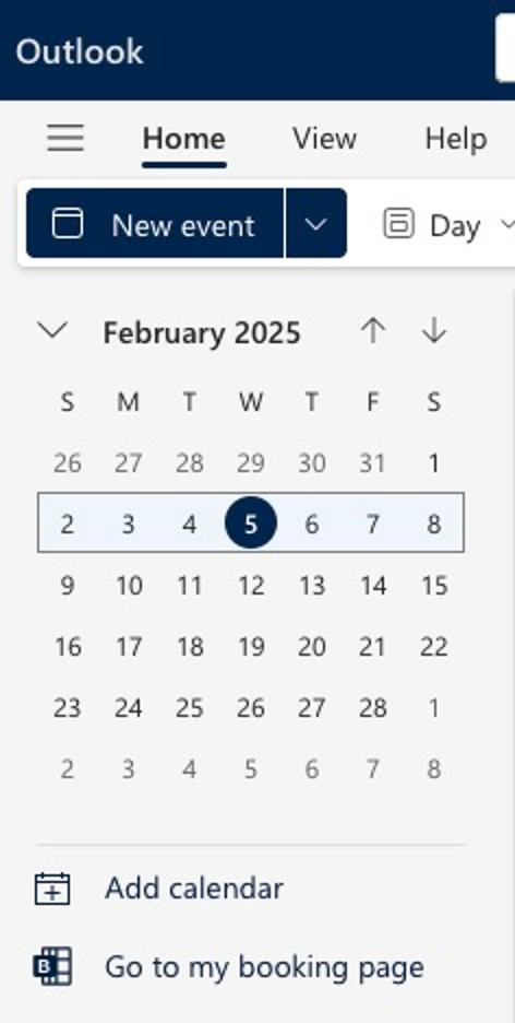 Add Calendar Selection Web Client